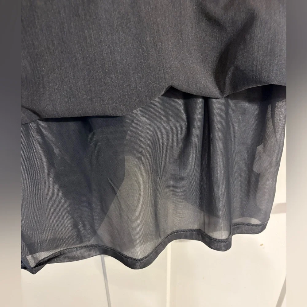 Liza Luxe Charcoal Peplum Dress NWT
